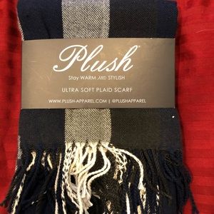 Navy Blue Checkered Scarf